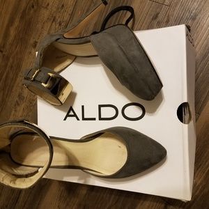 Aldo Grey with Gold Buckle Shoes